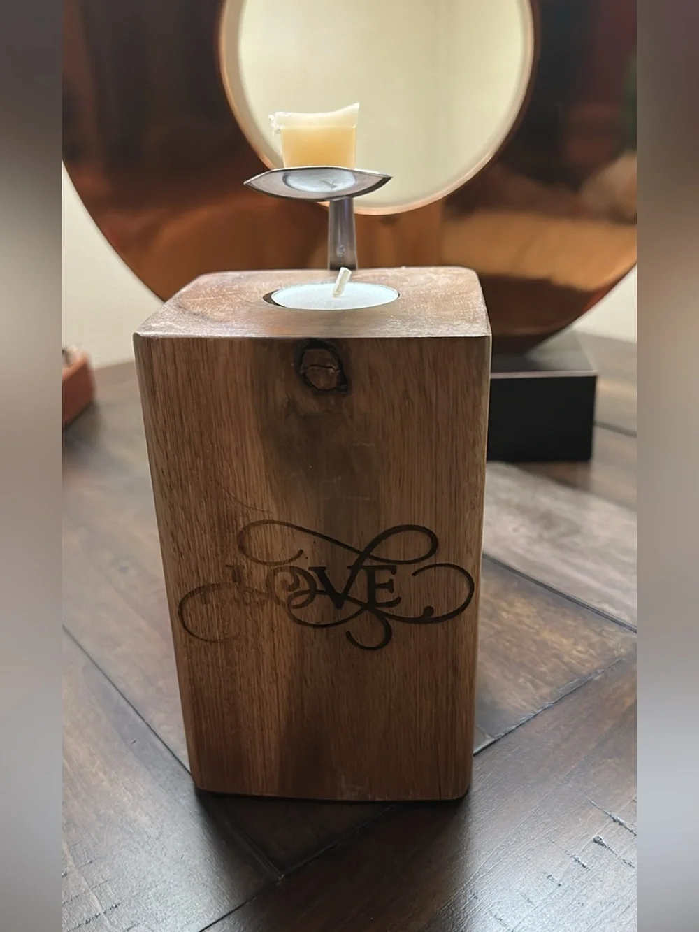 Wooden Block Wax Warmer / Spoon Candle Melter with 